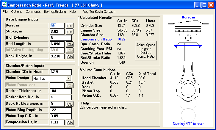 Cylinder pressure during compression for compression ratios 17:1